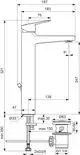 Waschtischarmatur von Ideal Standard mit klaren Linien und einer Höhe von 321 mm. Enthält Ablaufgarnitur und hat einen modernen Bedienhebel. Ideal für Badezimmerinstallationen.